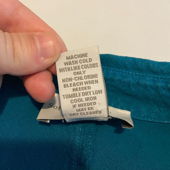 Soft Surroundings Women L Blouse Floral Embroidered Button Front Long Sleeve Top - Picture 5 of 9